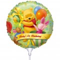 Folie ballon : Happy 1th Birthday - Winnie de Pooh