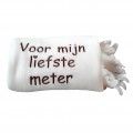 Geborduurde fleecedeken 'Voor mijn liefste meter' | Wit !!LAATSTE STUK!!