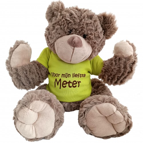 Grote Pluche Beer met T-shirt 'Voor Mijn Liefste Meter'