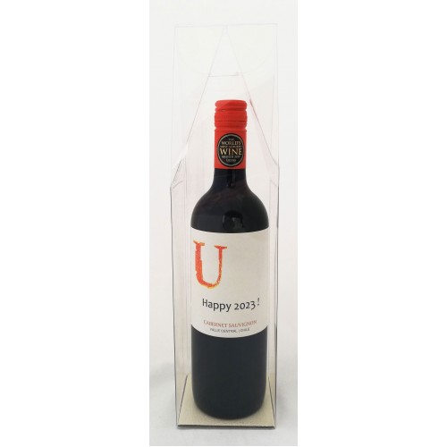 Rode Wijn met Gepersonaliseerd Etiket - Happy 2023 !