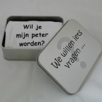 Rechthoekig blik 'We willen iets vragen...'