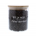 Snoeppot met bamboe deksel 'Wil jij mijn peter worden?'