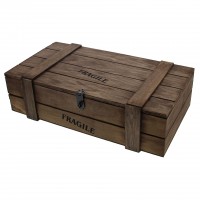 Fragile' Houten Kist (2 flessen)