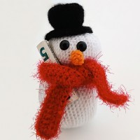 Gehaakte Sneeuwpop als Kerstdecoratie of Geldcadeau