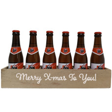 Jupiler Bierpakket : Merry X-mas To You (6 flesjes) - Houten Kratje
