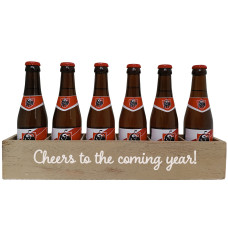 Jupiler Bierpakket : Cheers to the coming year! (6 flesjes) - Houten Kratje