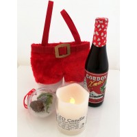Kerstmanbroek met LED Kaars en Kerstbier