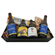 Kerst Bierpakket : Merry X-mas To You (4 flesjes) - Zwarte Schaal