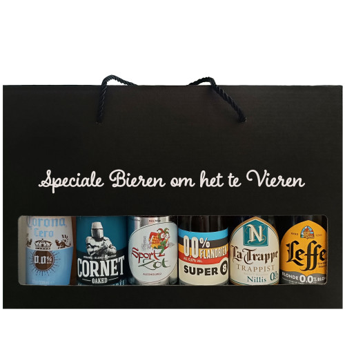 Bierpakket Alcoholvrij : Speciale Bieren om het te Vieren (6 flesjes) - Geschenkdoos