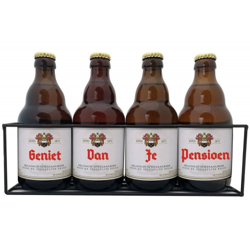 Duvel Bierpakket : Geniet Van Je Pensioen (4 flesjes) - Rekje