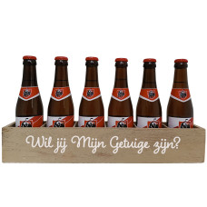 Jupiler Bierpakket : Wil jij mijn getuige zijn? (6 flesjes) - Houten Kratje