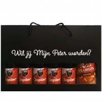 Jupiler Bierpakket : Wil jij Mijn Peter worden? (5 flesjes) - Geschenkdoos