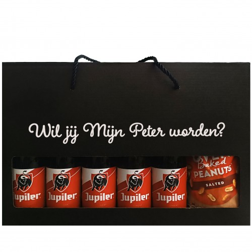 Jupiler bierpakket : Wil jij Mijn Peter worden? (5 flesjes) - Geschenkdoos