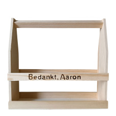 Gepersonaliseerd Houten Bierkratje voor 4 flesjes