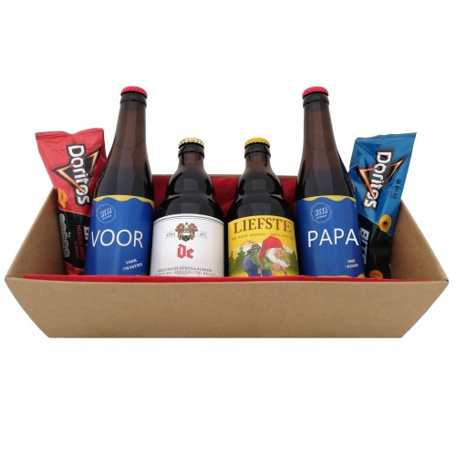 Bierpakket : Voor de Liefste Papa (4 flesjes) - Bruin Bakje