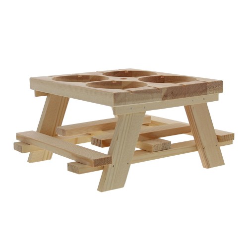 Houten Picknicktafel voor 4 Dikbuik Bierflesjes