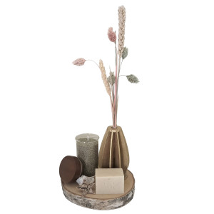 Luxe Cadeauset met Droogbloemen, Kaarsenzand en Ambachtelijke Zeep  - Groen