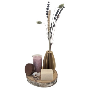 Luxe Cadeauset met Droogbloemen, Kaarsenzand en Ambachtelijke Zeep  - Lichtpaars