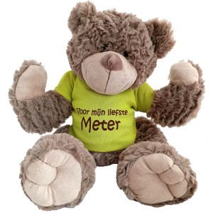Grote Pluche Beer met T-shirt 'Voor Mijn Liefste Meter'