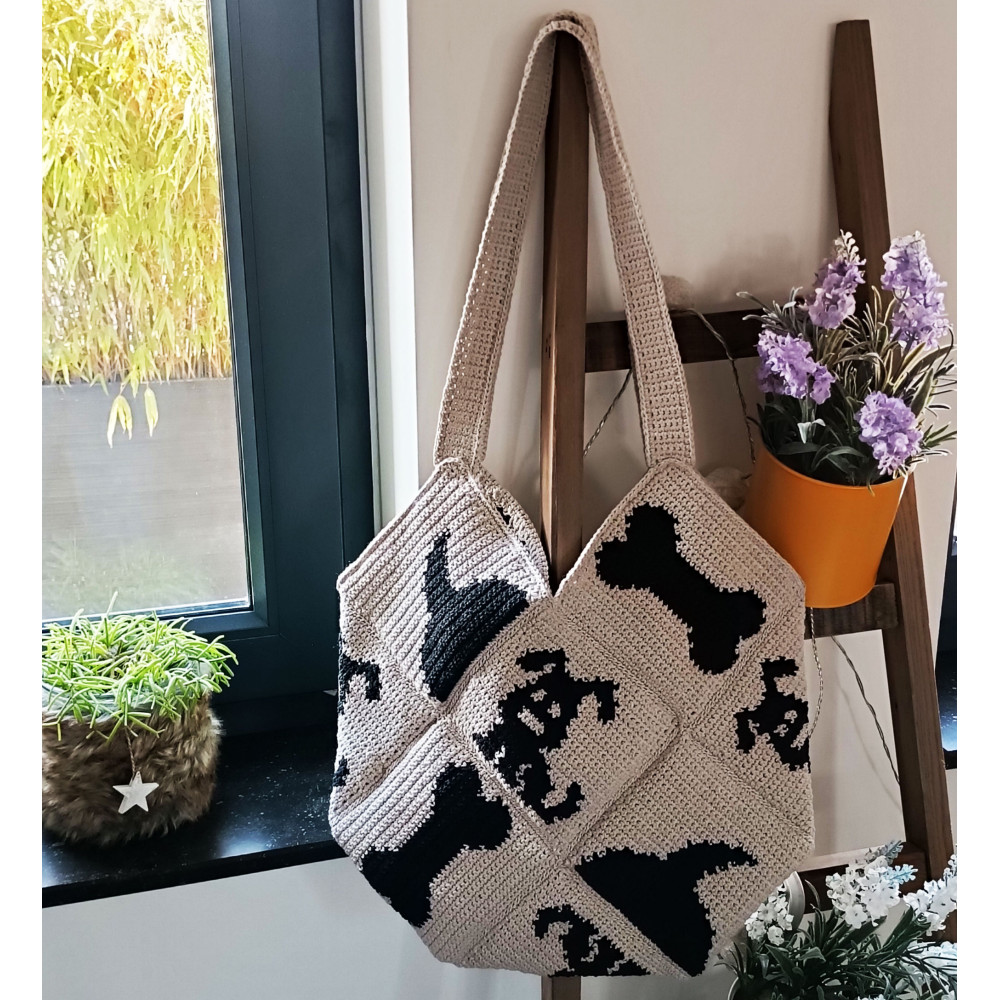 Handmade Tote Bag - Haken (Hondenmotief)