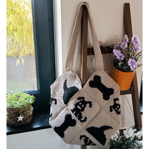 Handmade Tote Bag - Haken (Hondenmotief)