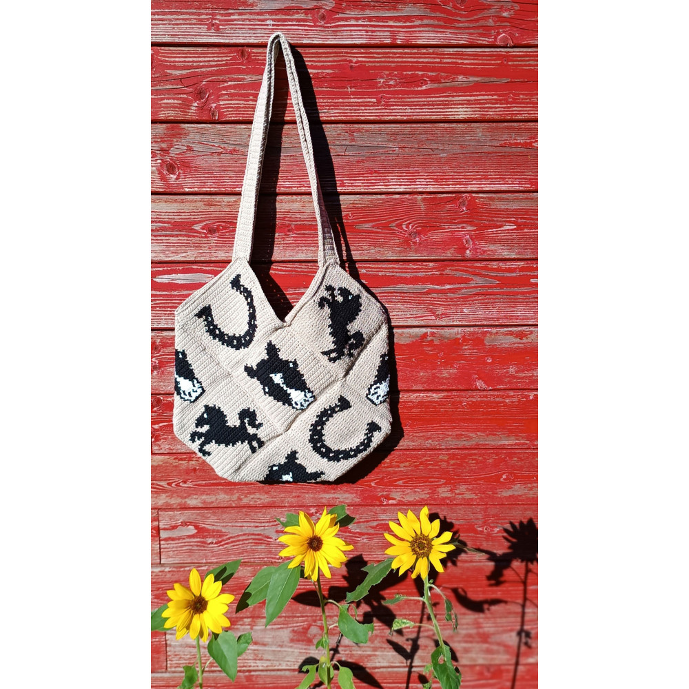 Handmade Tote Bag - Haken (Paardenmotief)