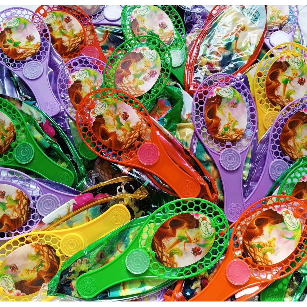 Tinkerbell Tapball racket met opblaasbare bal (10 stuks) - STOCKVERKOOP