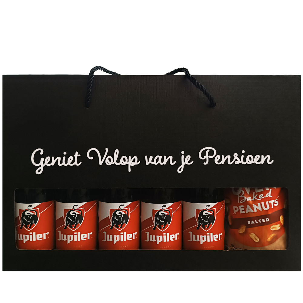 Jupiler Bierpakket : Geniet Volop van je Pensioen - Geschenkdoos