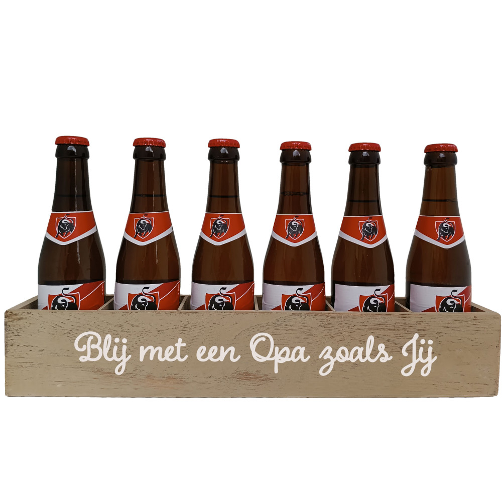Jupiler Bierpakket : Blij met een Opa zoals Jij - Houten Kratje