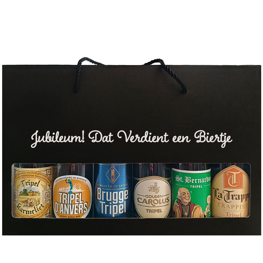 Bierpakket Tripel Bier: Jubileum! Dat Verdient een Biertje - Geschenkdoos