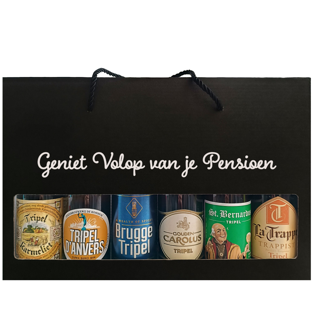 Bierpakket Tripel Bier: Geniet Volop Van Je Pensioen - Geschenkdoos