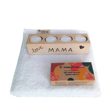 Happy Soaps Bath Bombs, Theelichthouder Mama en Walra handdoek